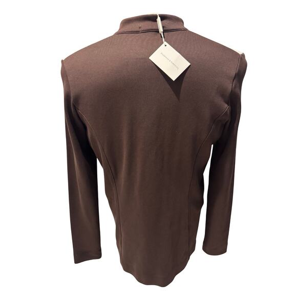 Fairway & Greene Men’s L Full Zip Track Jacket Brown Cream Blue Piping NWT - Picture 3 of 5